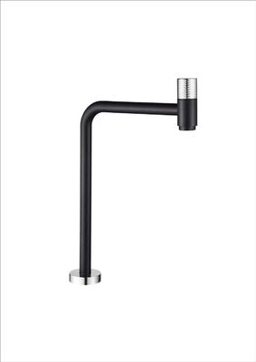 SUS304 Μικρατήρας νεροχύτης λεκάνης Bibcock High Long Spout Single Deck Mounted Matt Black