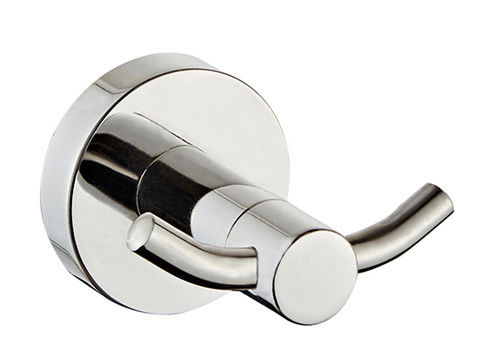 Τείχος Εγκατασκευές μπάνιου SUS304 Double Robe Hook γυαλισμένο χρώμιο κλσική στρογγυλό σχέδιο OEM ODM