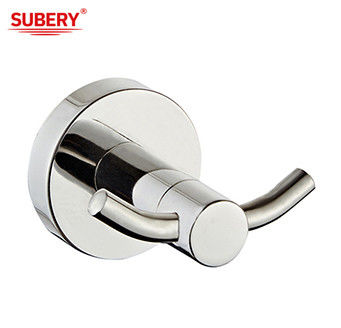 Τείχος Εγκατασκευές μπάνιου SUS304 Double Robe Hook γυαλισμένο χρώμιο κλσική στρογγυλό σχέδιο OEM ODM
