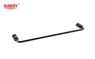 Ζινκ Single Towel Bar ματ μαύρο Κρατητή Συσκευές μπάνιου ματ μαύρο OEM στρογγυλό