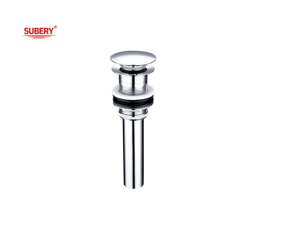 Απορρίμματα λεκάνης τουαλέτας Chrome OEM Pop Up Drains Brass For Vessel Sinks With Pipe Stopper
