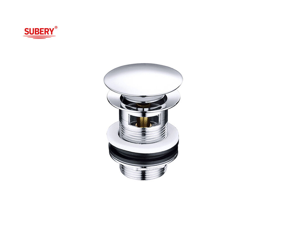 Chrome OEM Brass Wash Basin Drainer με φραγμό υπερχείλισης Vanity Waste Drain Pop Up Vessel Drain Toilet Basin Waste