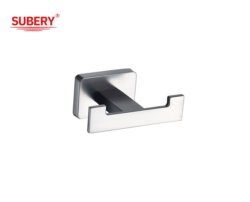 Ζινκ Square Double Robe Hook μπάνιο Πυροβόλο Μεταλλικό Χρώμα OEM Σχεδιασμός Κλασικό